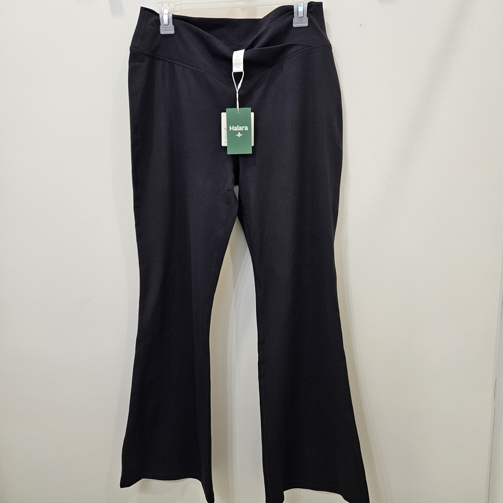 Halara Black Crossover High Waisted Casual Flare Pants